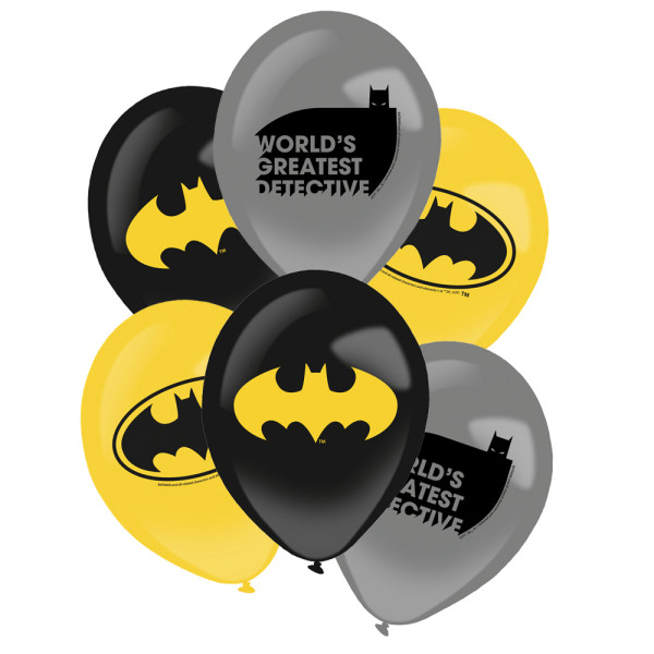Batman Μπαλόνια Πάρτι Latex 11 Ιντσών 6 Τεμάχια (27.5 cm)