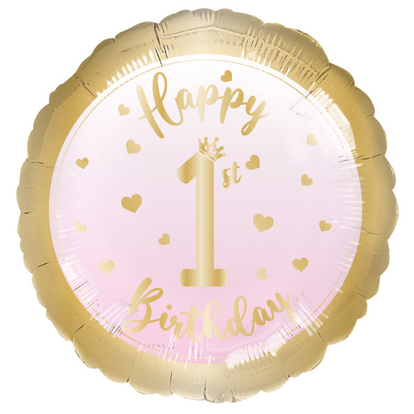 First Birthday Pink Foil Μπαλόνι 43 cm