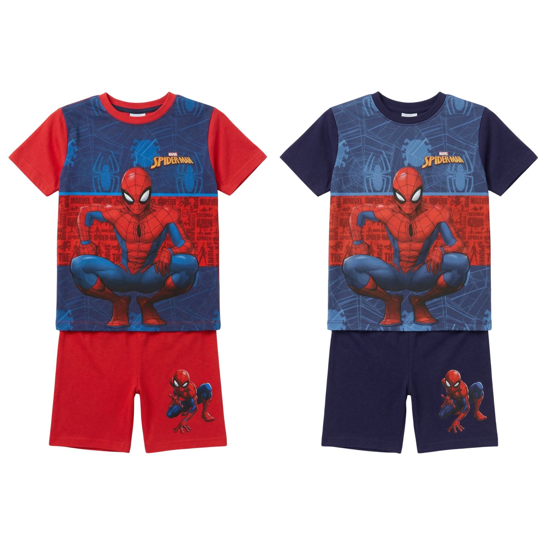 Marvel Spiderman Παιδική Καλοκαιρινή Πιτζάμα σε 2 Σχέδια 3-8 Ετών