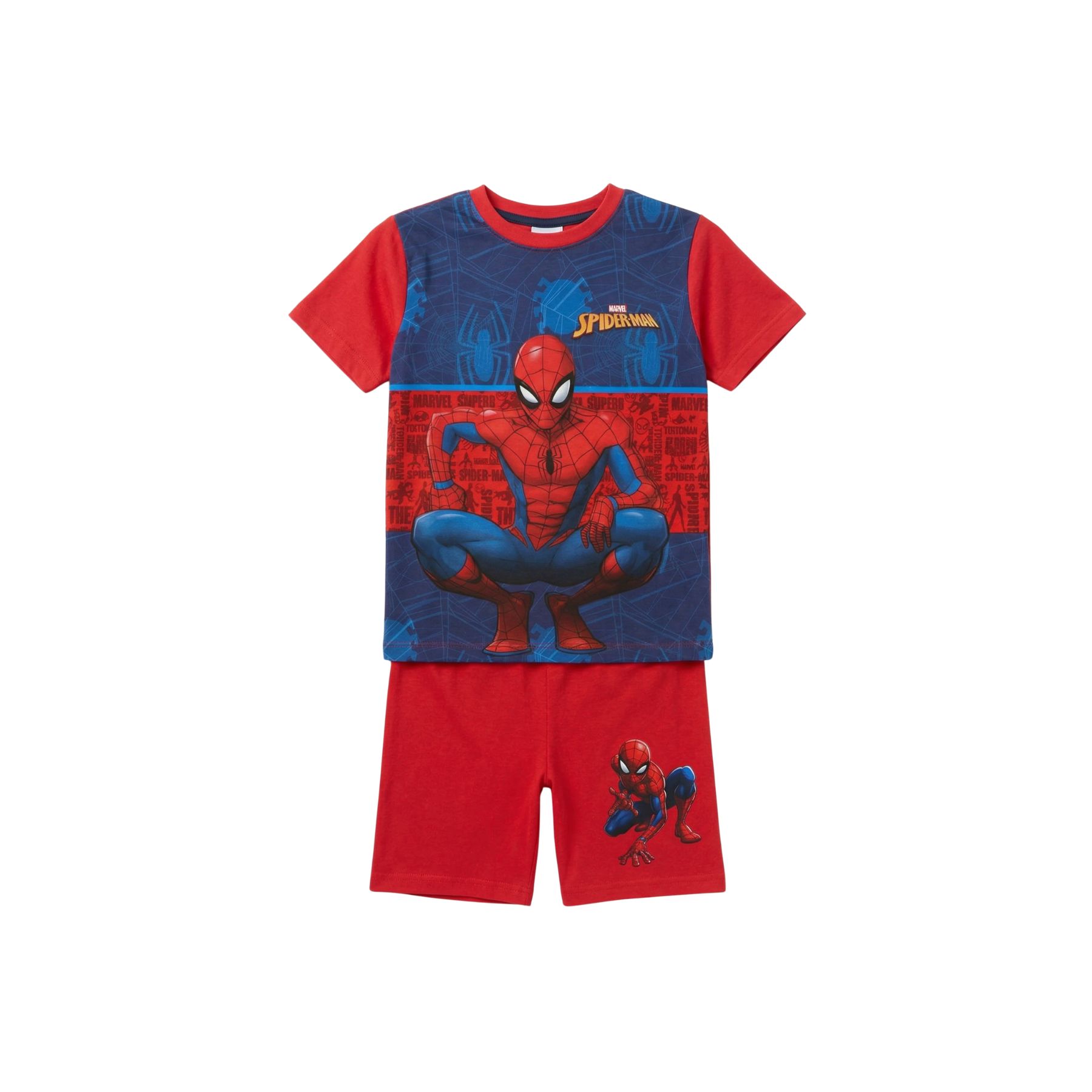 Marvel Spiderman Παιδική Καλοκαιρινή Πιτζάμα σε 2 Σχέδια 3-8 Ετών
