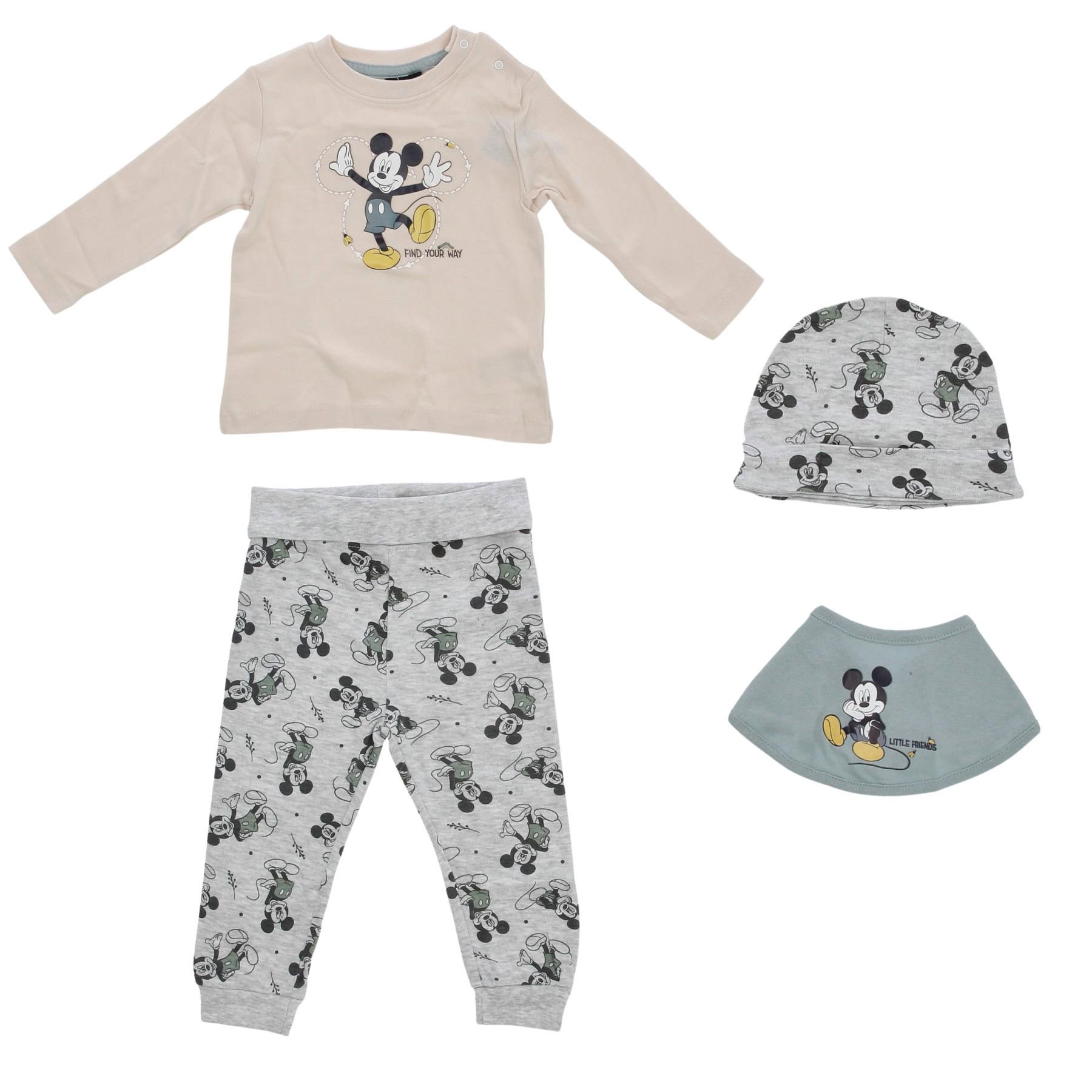 Disney Mickey Mouse Βρεφικό Σετ Ρούχων 4 Τεμαχίων 3 έως 24 μηνών