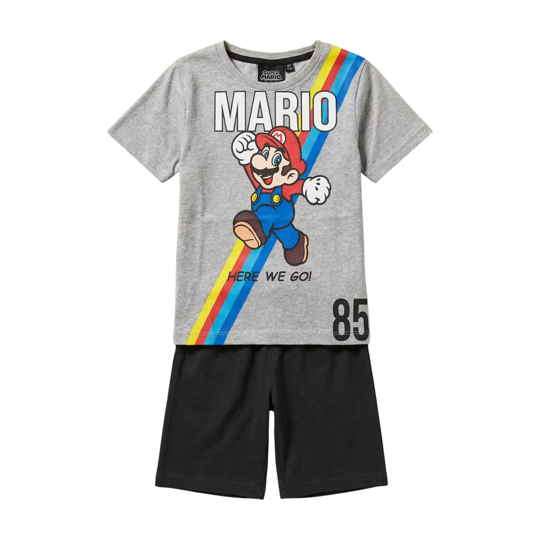 Super Mario Παιδική Καλοκαιρινή Πιτζάμα Κοντομάνικη 3-8 Ετών