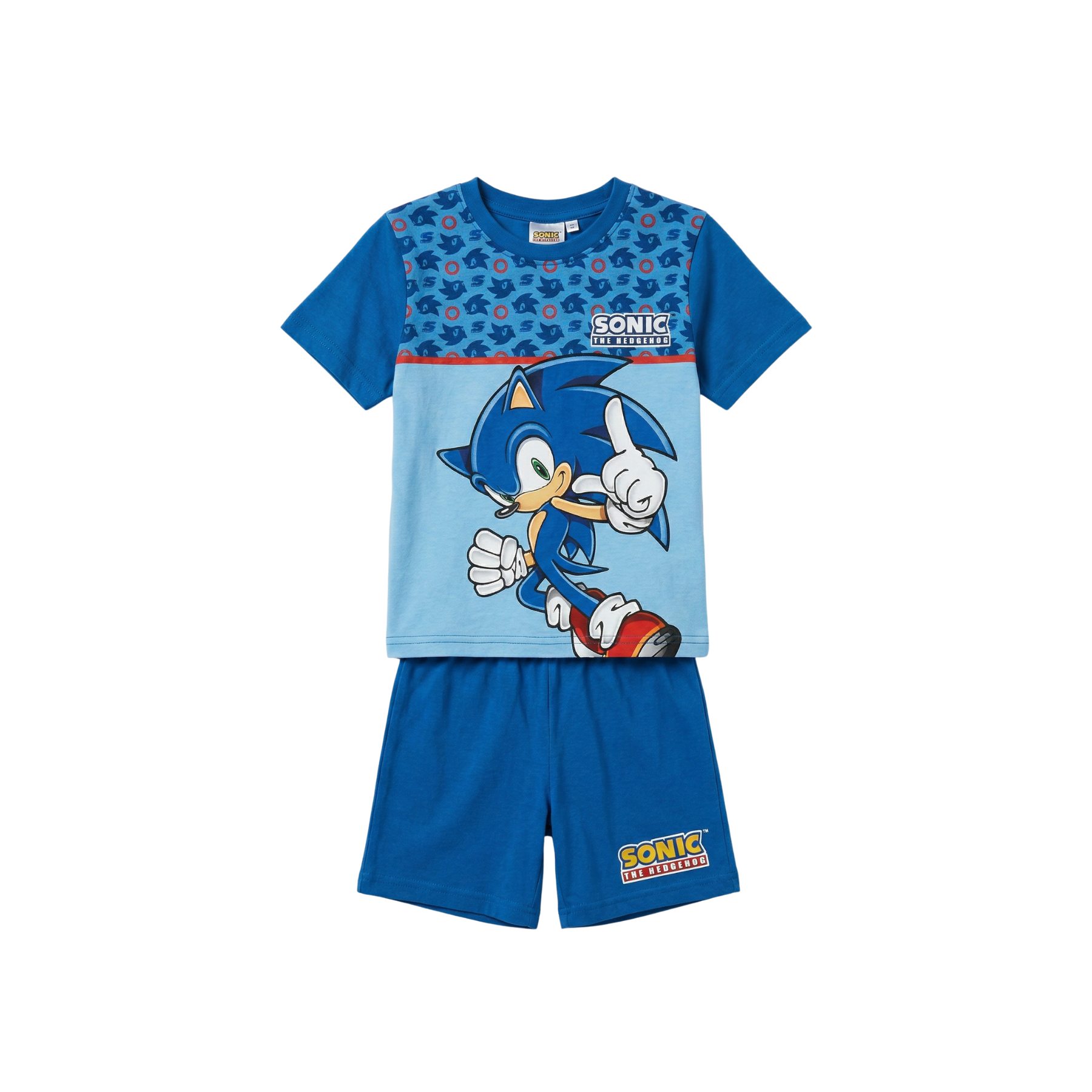 Sonic Παιδική Καλοκαιρινή Πιτζάμα Κοντομάνικη 3-8 Ετών