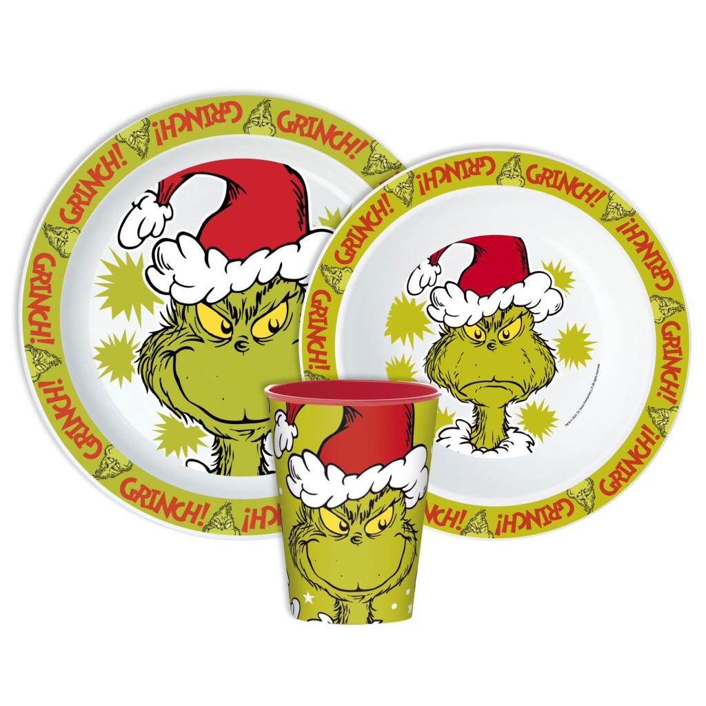 The Grinch Christmas Mischief Παιδικό Σετ Δείπνου Micro Πλαστικό με Κούπα 260 ml