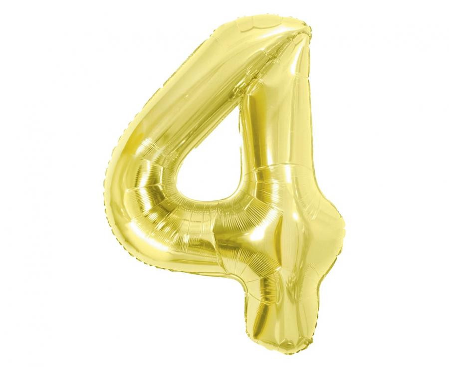 Χρυσός Ματ Αριθμός 4 Foil Μπαλόνι 85 cm