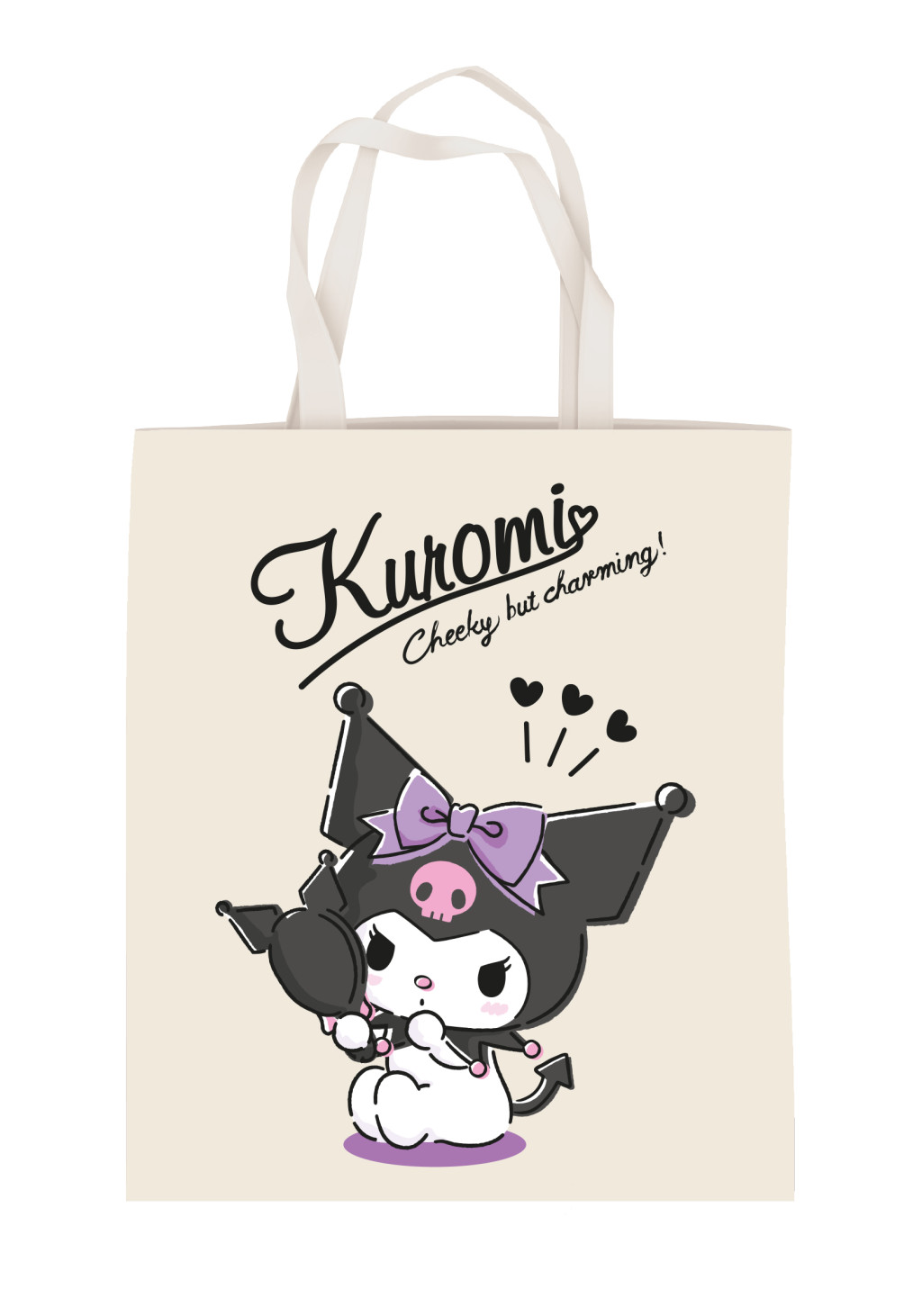 Hello Kitty Kuromi Charming Υφασμάτινη Τσάντα Αγορών Canvas 44 cm