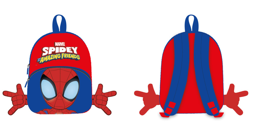 Spiderman Spidey 3D Λούτρινο Παιδικό Σακίδιο Πλάτης 30×24×8 cm