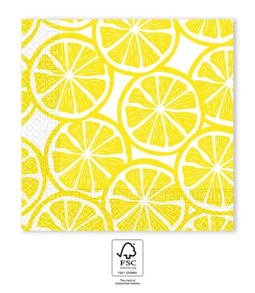 Alternative view of Colour Silces Lemon Πακέτο Παιδικές Χαρτοπετσέτες 20 τεμάχια 33x33 cm FSC