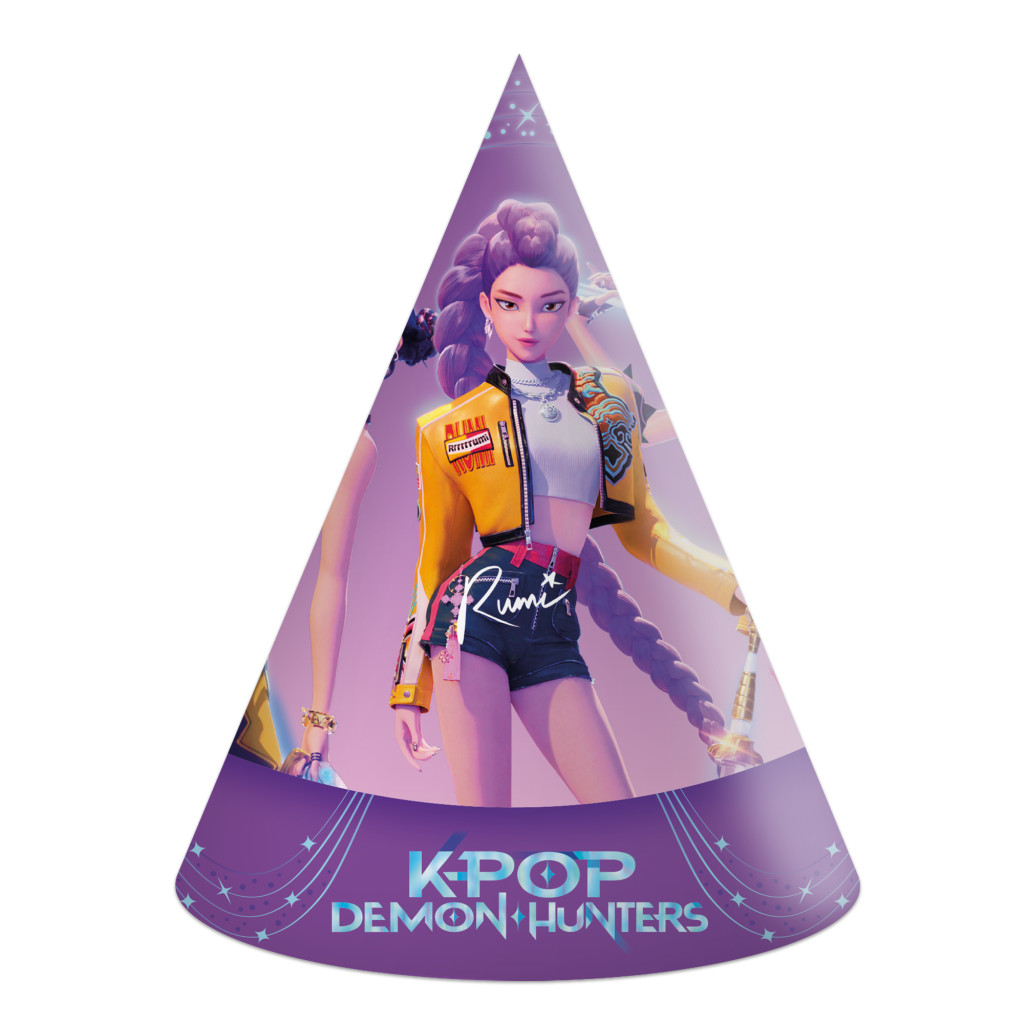 K-pop Demon Hunters Χάρτινα Καπέλα Πάρτι 6 τεμ