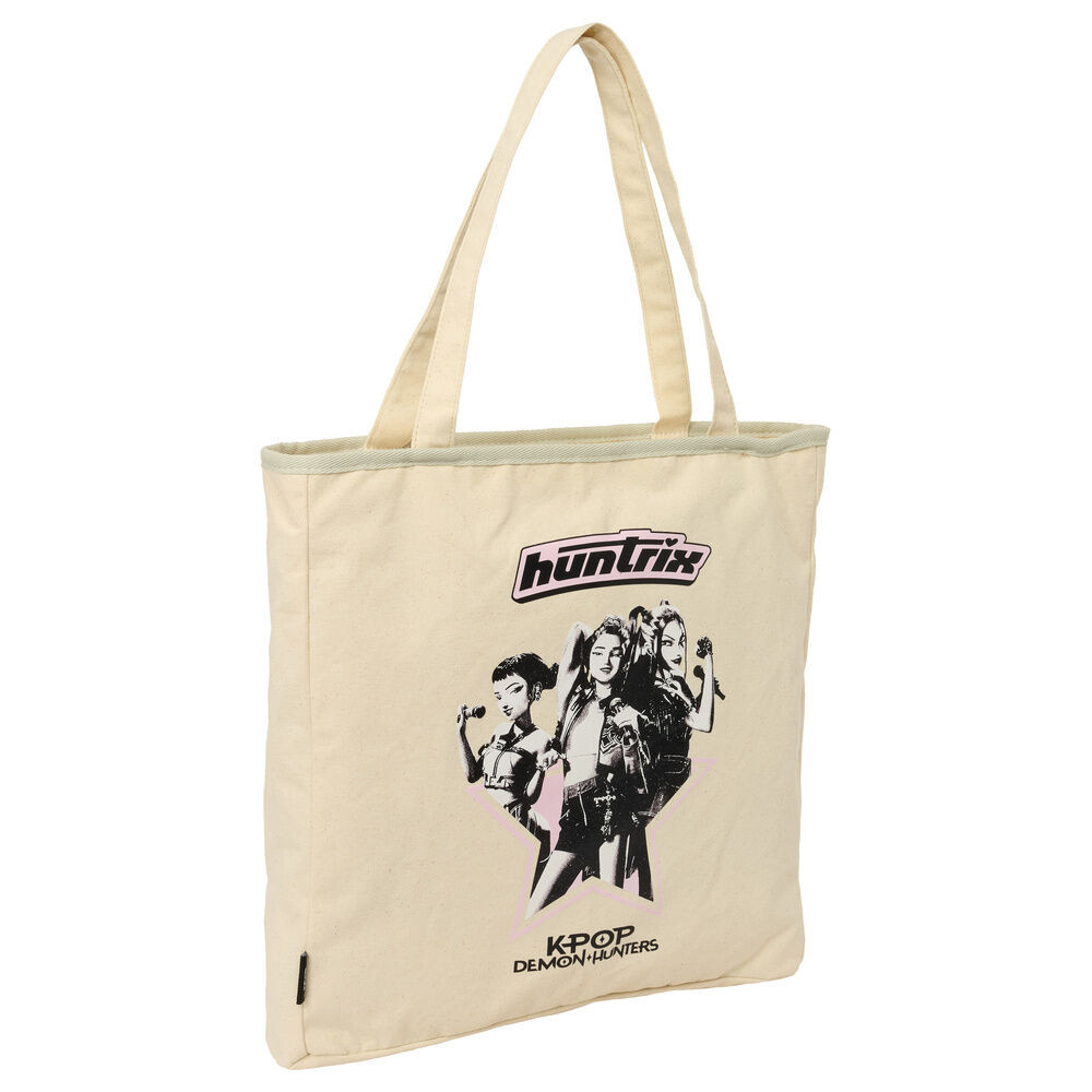 K-pop Demon Hunters Hunterx Canvas Τσάντα Αγορών Ώμου με Φερμουάρ 38 cm