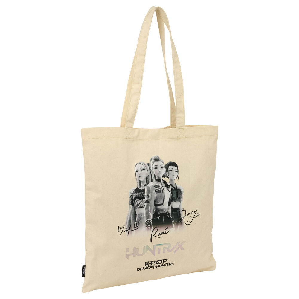 K-pop Demon Hunters Tour Canvas Τσάντα Αγορών Ώμου με Κούμπωμα Snap 42 cm