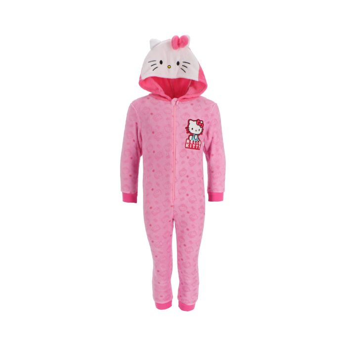 Hello Kitty Παιδική Ολόσωμη Πιτζάμα Coral Fleece 2-8 Ετών