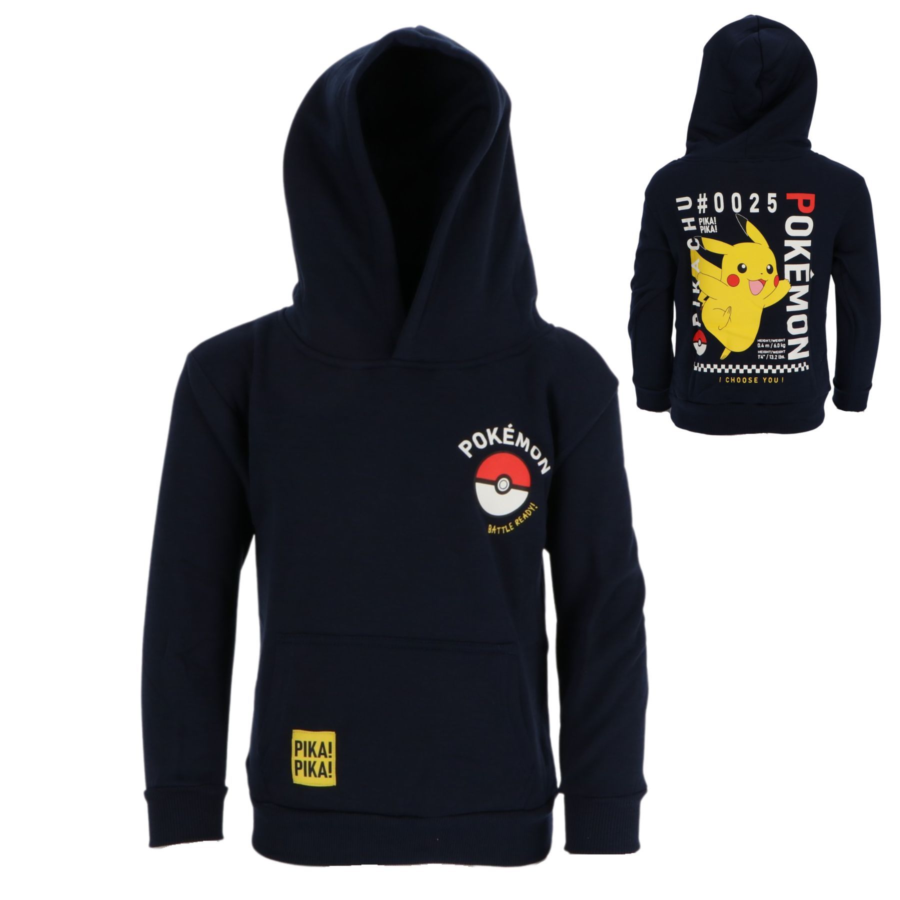 Pokemon Παιδικό Φούτερ με Κουκούλα Μαύρο 3-8 Ετών