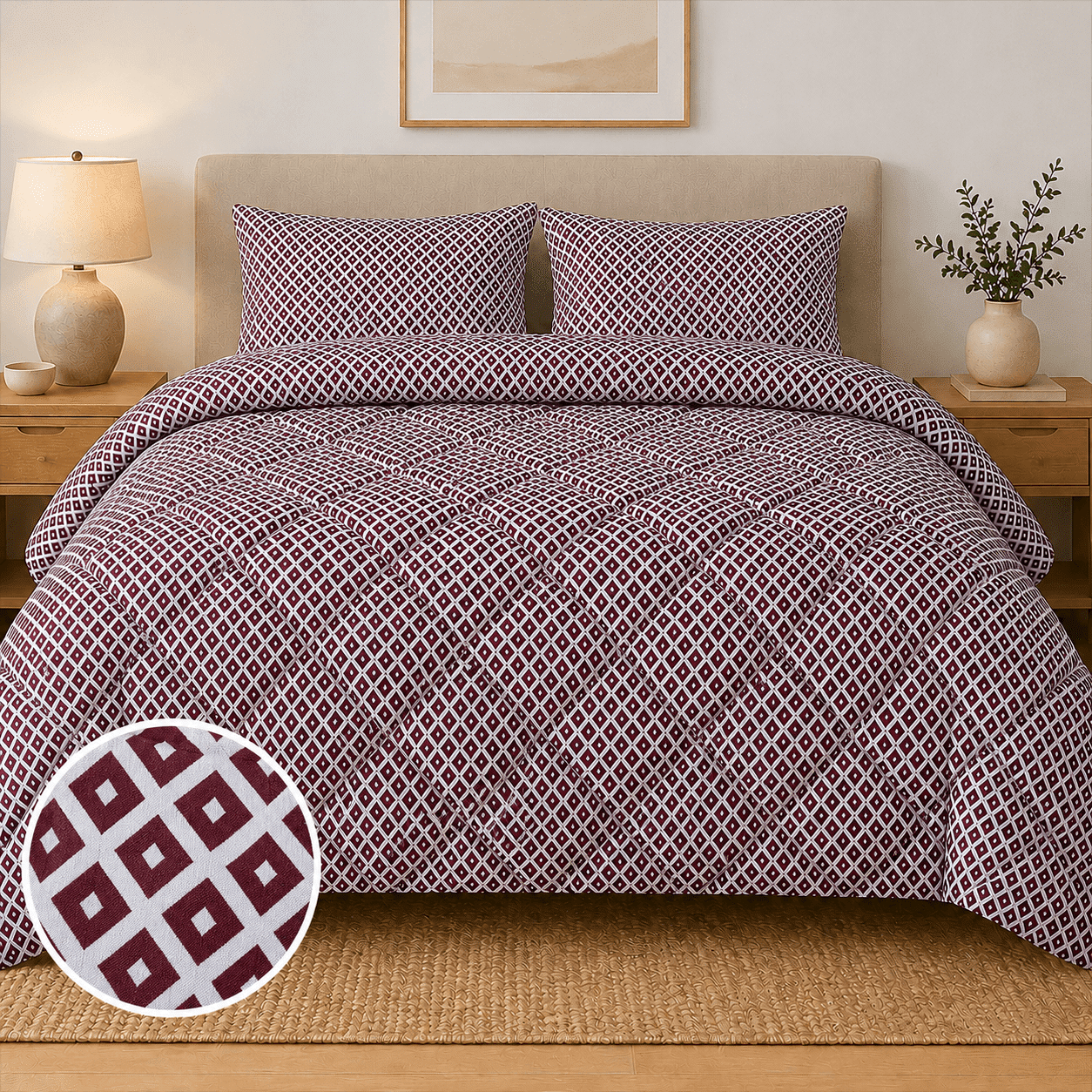 Πάπλωμα Υπέρδιπλο 220x240 Ariel Red Wine