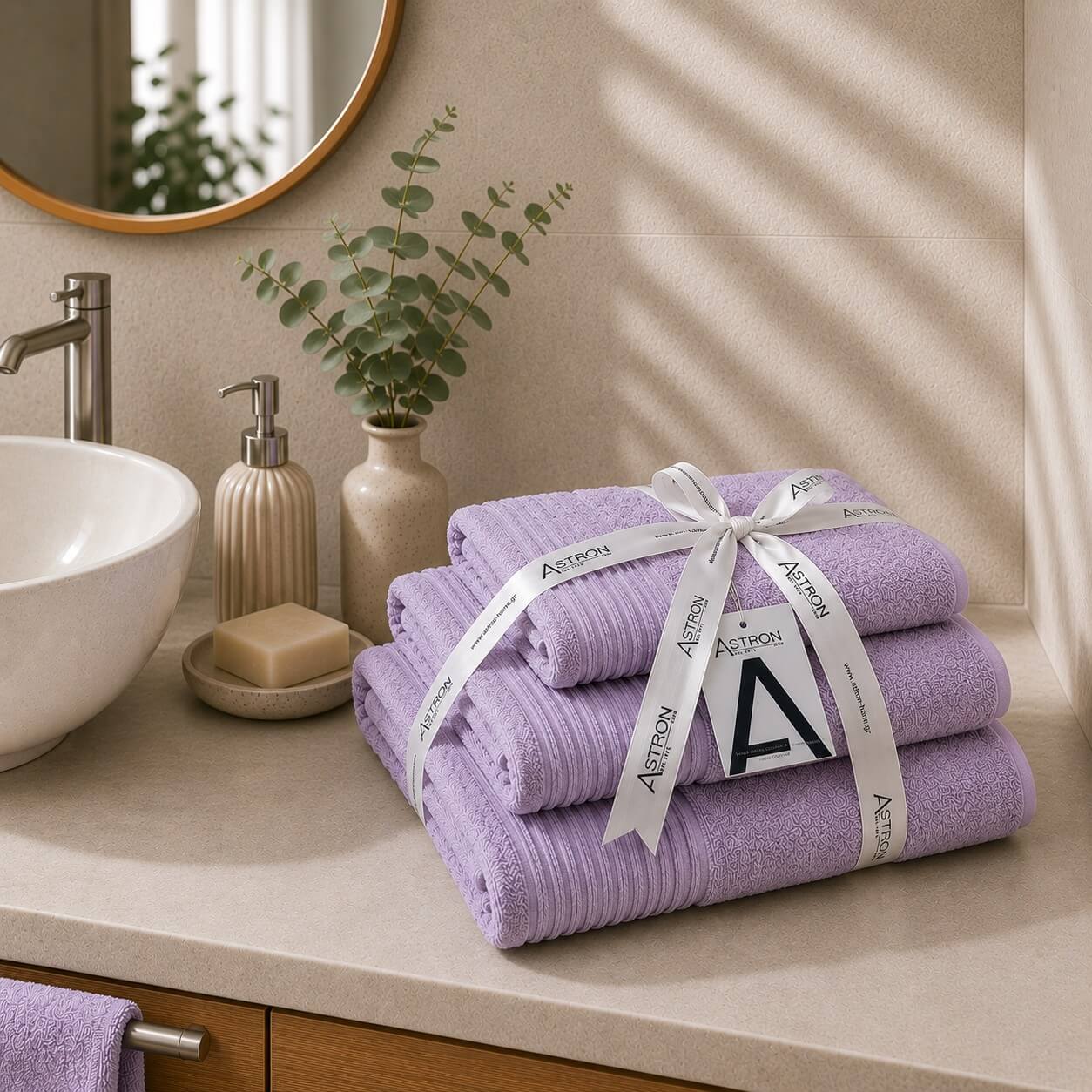 Πετσέτες σετ 3τμχ Light Lilac