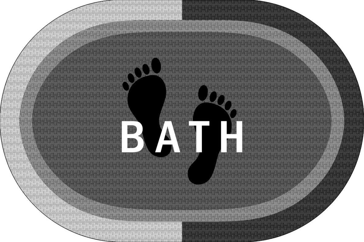Πατάκι Μπάνιου Oval Αντιολισθητικό Bath 50X70 Grey 100% Polyester