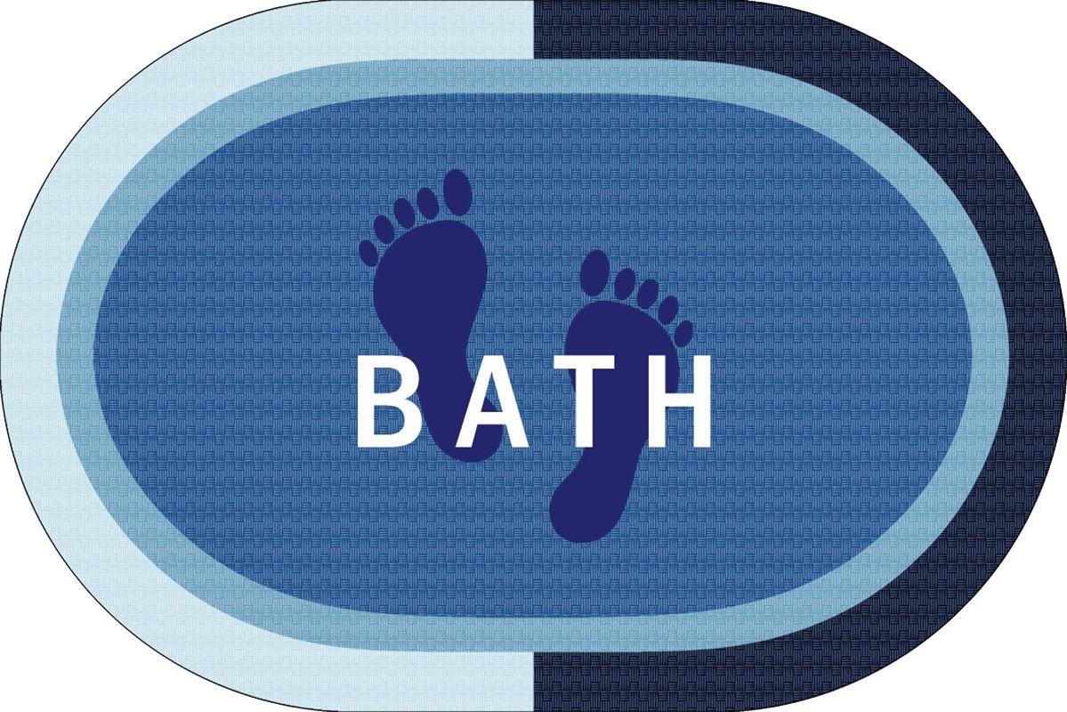 Πατάκι Μπάνιου Oval Αντιολισθητικό Bath 50X70 Sky Blue 100% Polyester