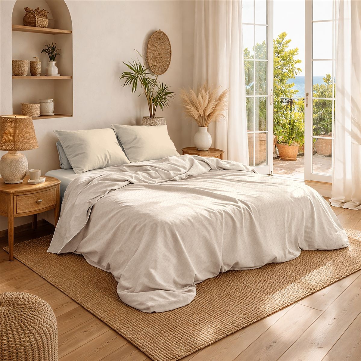 Κουβέρτα Πικέ Μονόχρωμη 325 gr/m² 225x270 Ecru 100% Cotton
