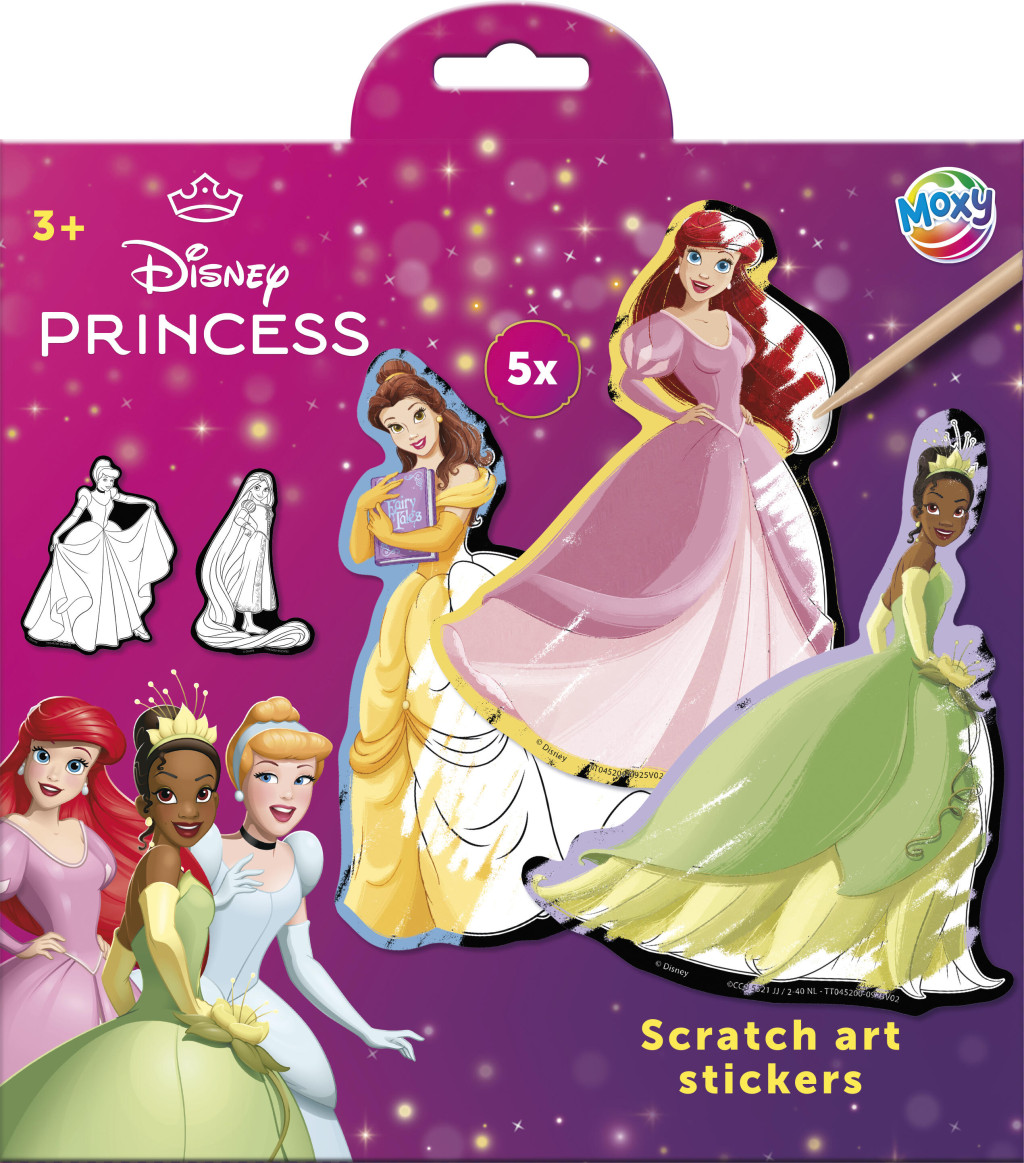 Disney Princess Παιδικό Σετ Scratch Art με 5 Αυτοκόλλητα