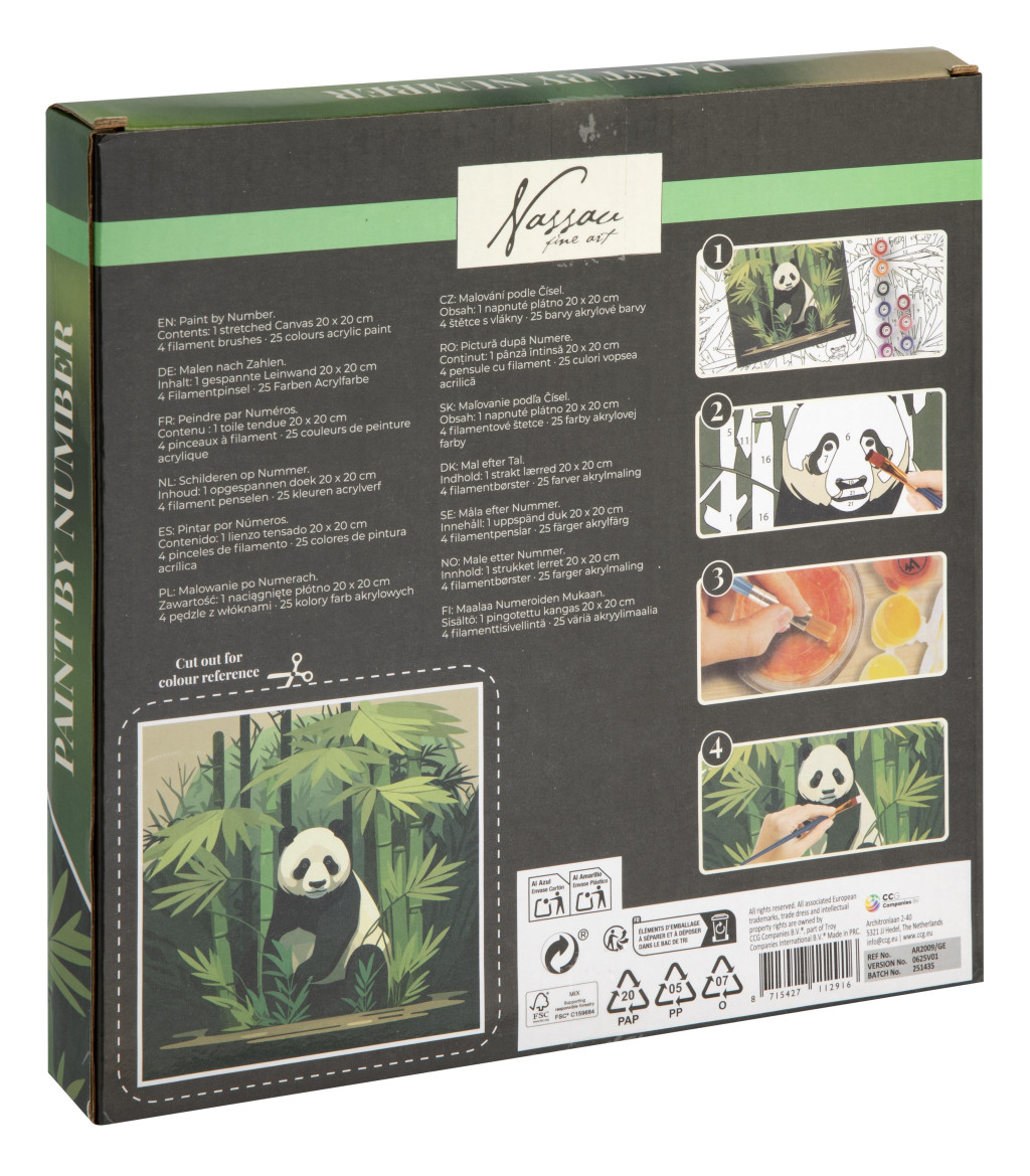 Alternative view of Animals Panda Σετ Ζωγραφικής με Αριθμούς 20×20 cm