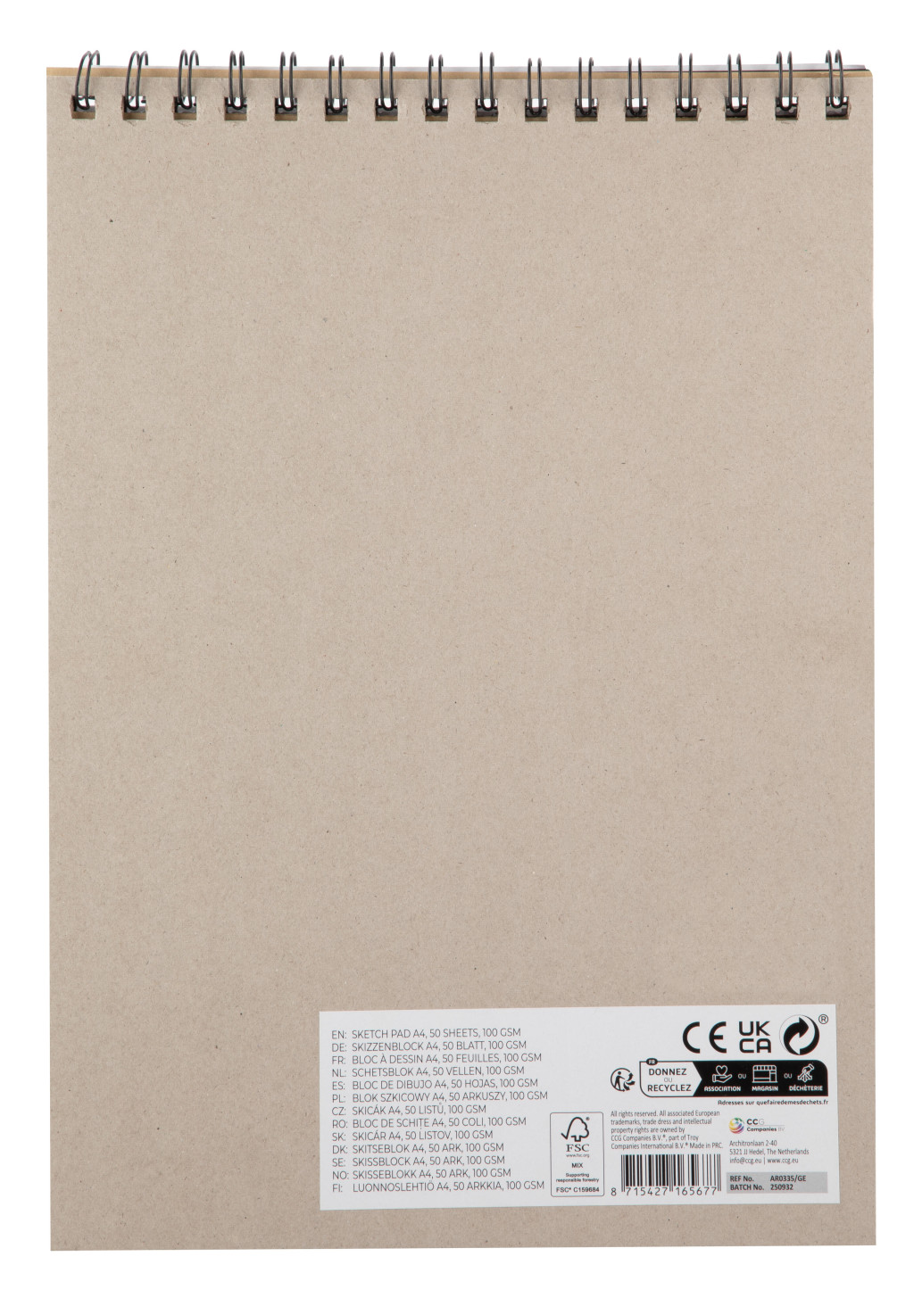Alternative view of Colour Σπιράλ Μπλοκ Σχεδίου A4 100 g/m²  50 Φύλλα