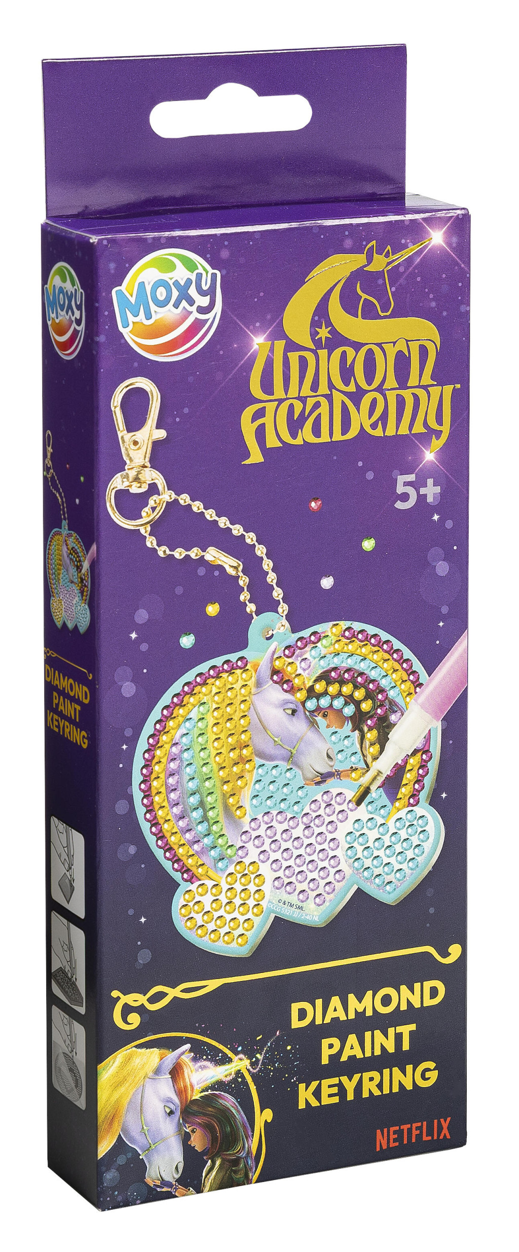 Unicorn Academy Σετ Κατασκευής Μπρελόκ Diamond Painting  Καρδιά