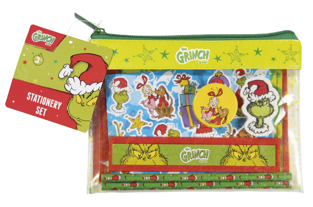 The Grinch Σετ Σχολικών Ειδών με Κασετίνα  9 Τεμάχια