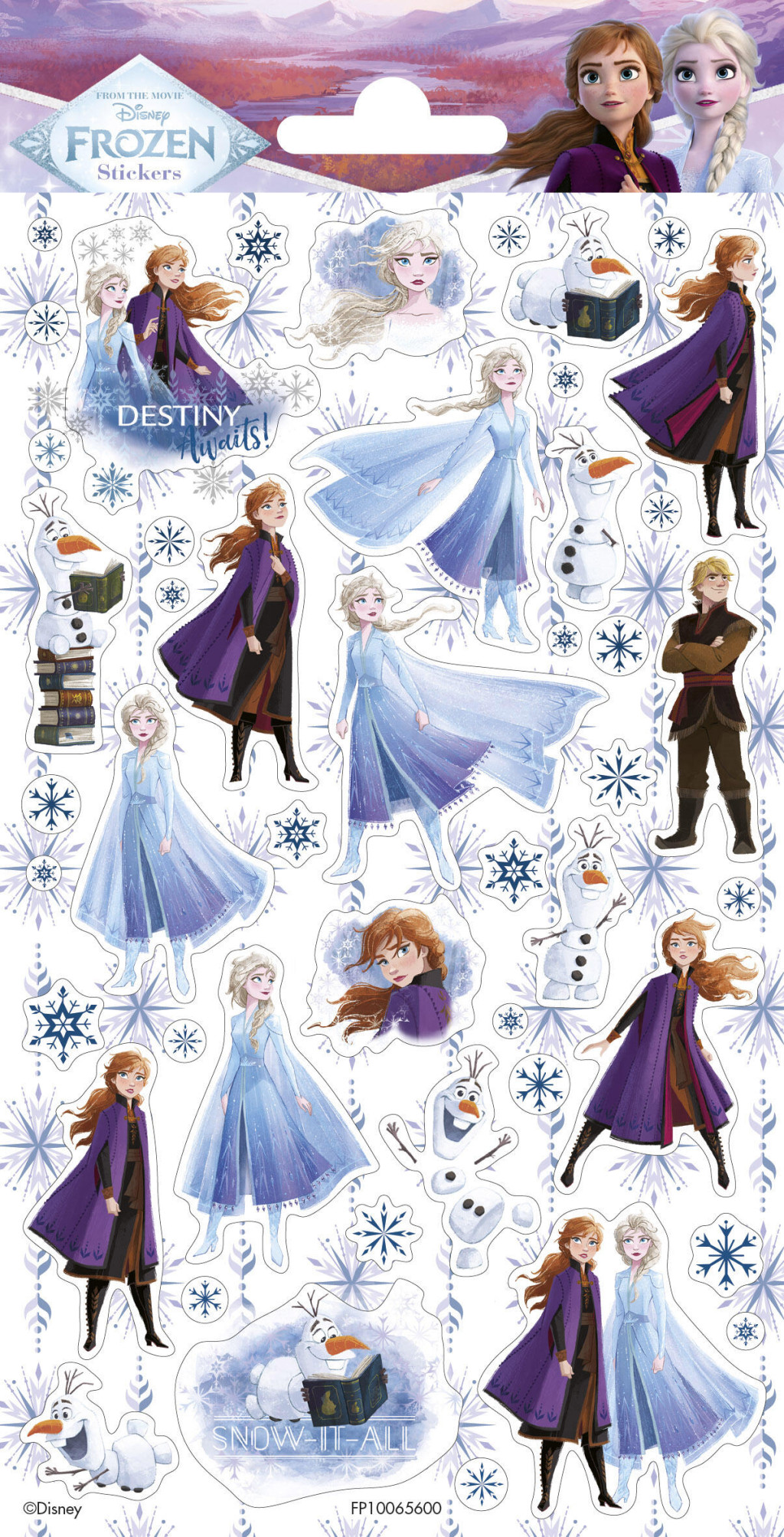 Disney Frozen Αυτοκόλλητα με Glitter 20 x 10 cm