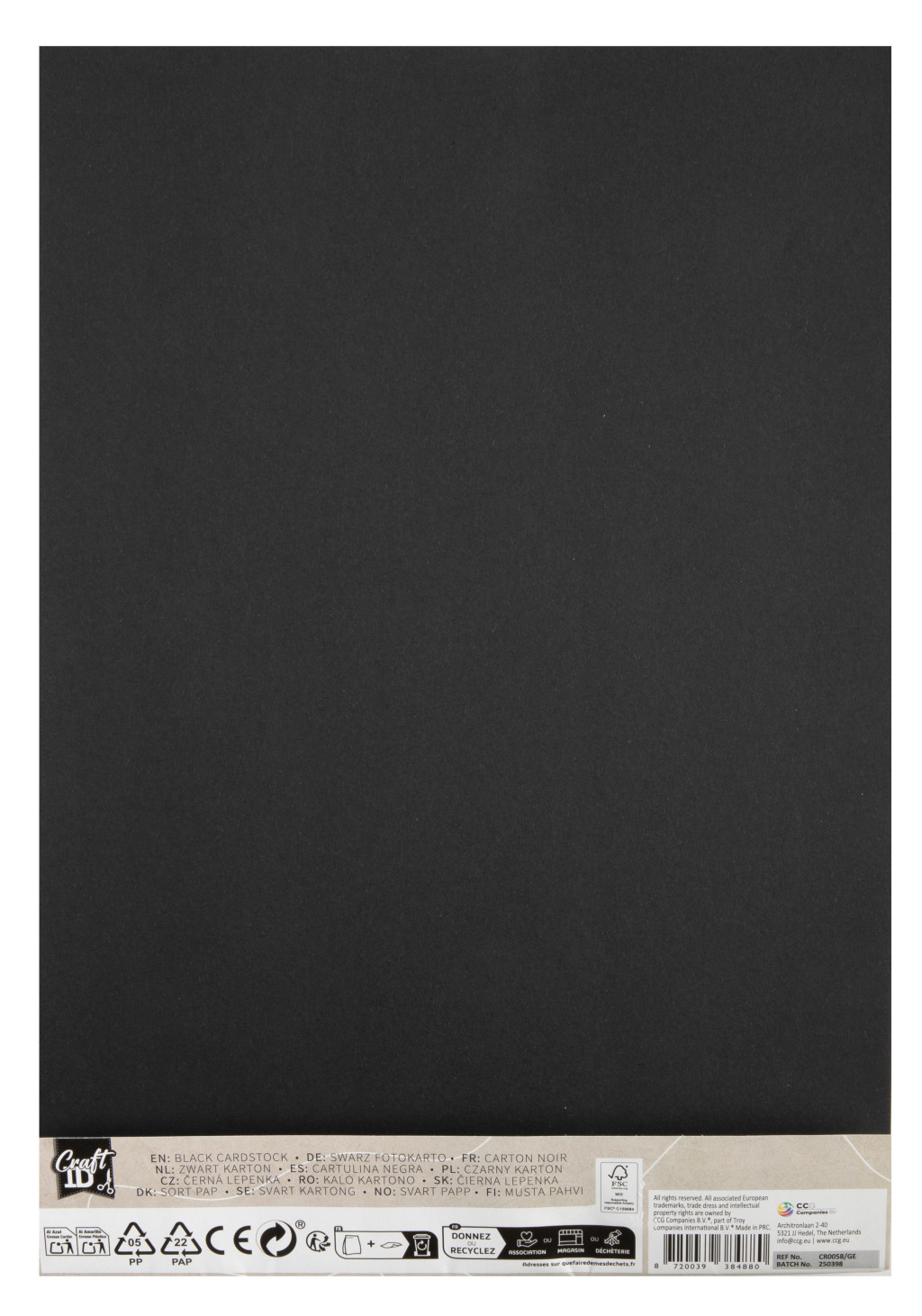 Alternative view of Colour Μαύρο Χαρτόνι A4 220 g/m²  10 Φύλλα