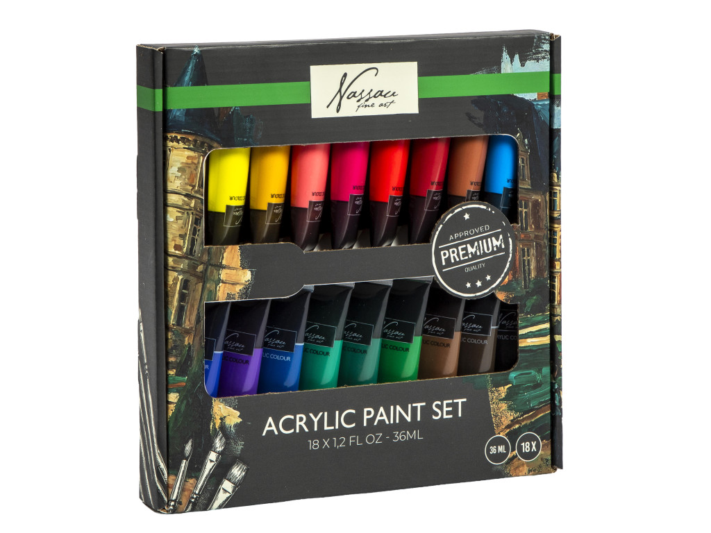Colour Nassau Σετ 18 Τεμαχίων Ακρυλικών Χρωμάτων