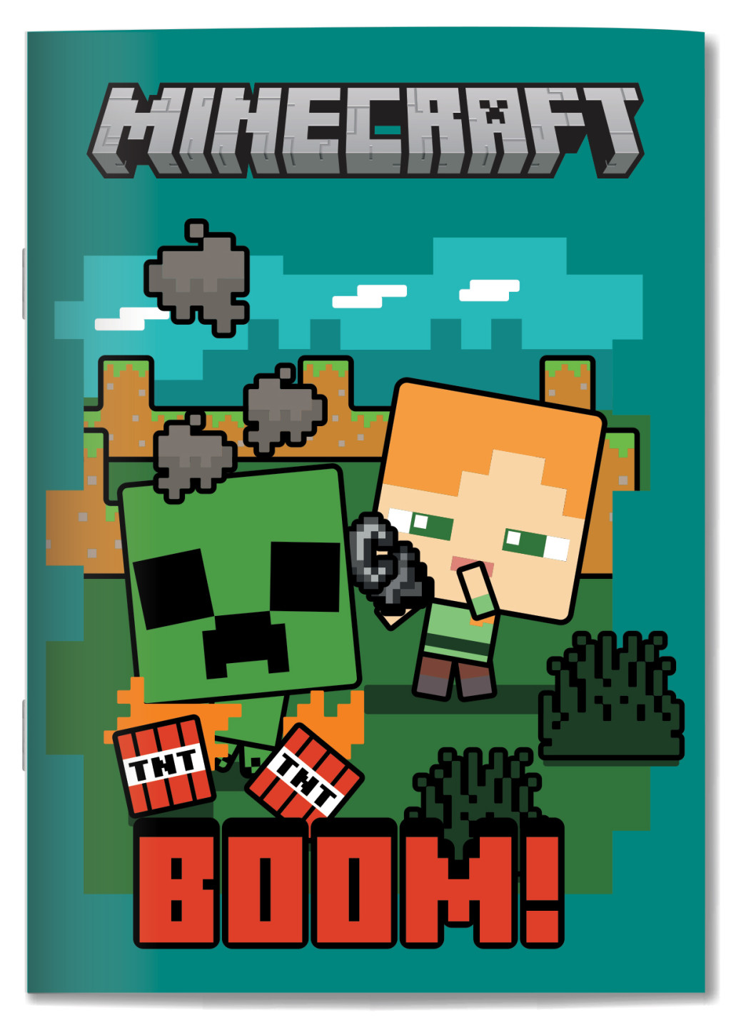Minecraft Boom Τετράδιο Β5 με γραμμές 40 Φύλλων