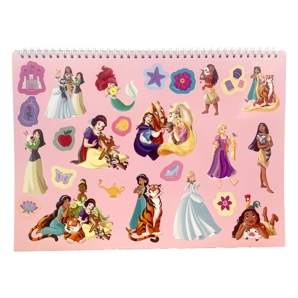 Alternative view of Disney Princess Life Μπλοκ Ζωγραφικής Α4 Σπιράλ με 40 Φύλλα και Αυτοκόλλητα