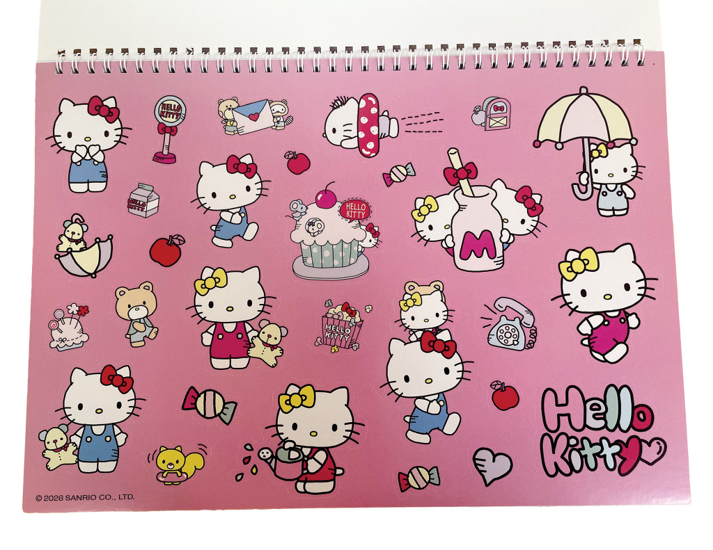 Alternative view of Hello Kitty World Μπλοκ Ζωγραφικής Α4 Σπιράλ με 40 Σελίδες και Αυτοκόλλητα