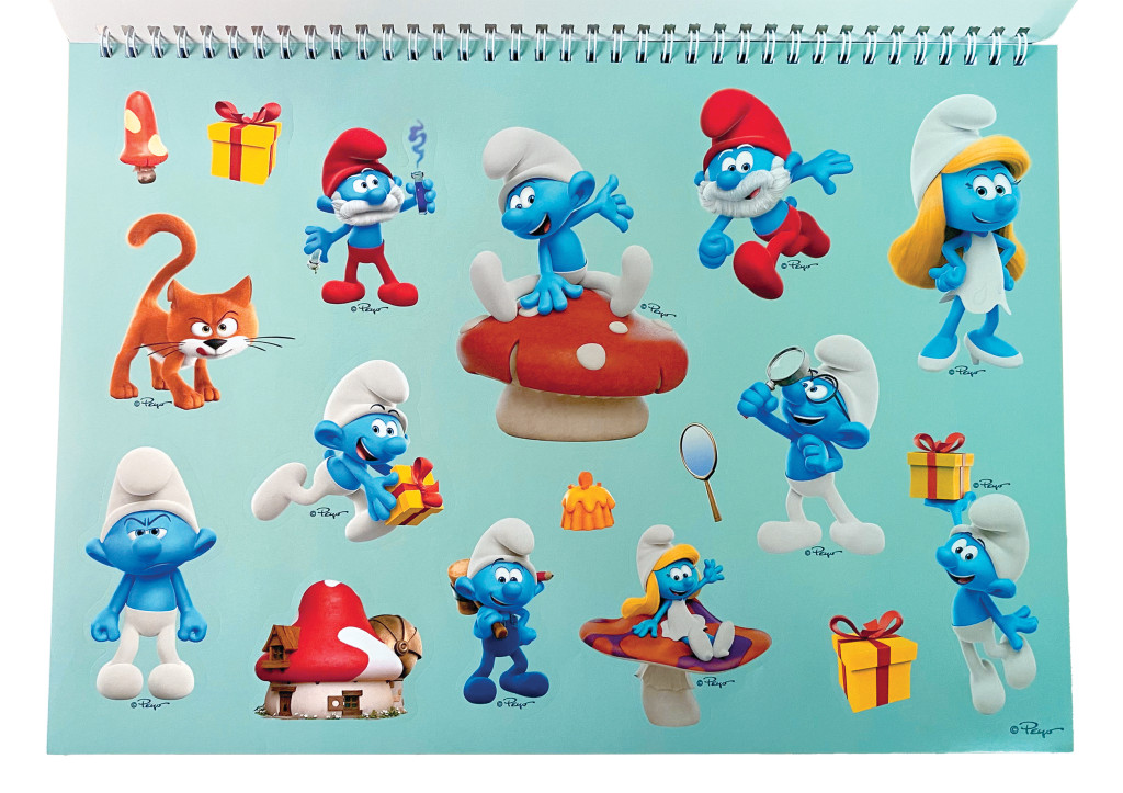 Alternative view of Smurfs Village Μπλοκ Ζωγραφικής Α4 Σπιράλ 40 Φύλλων με Αυτοκόλλητα