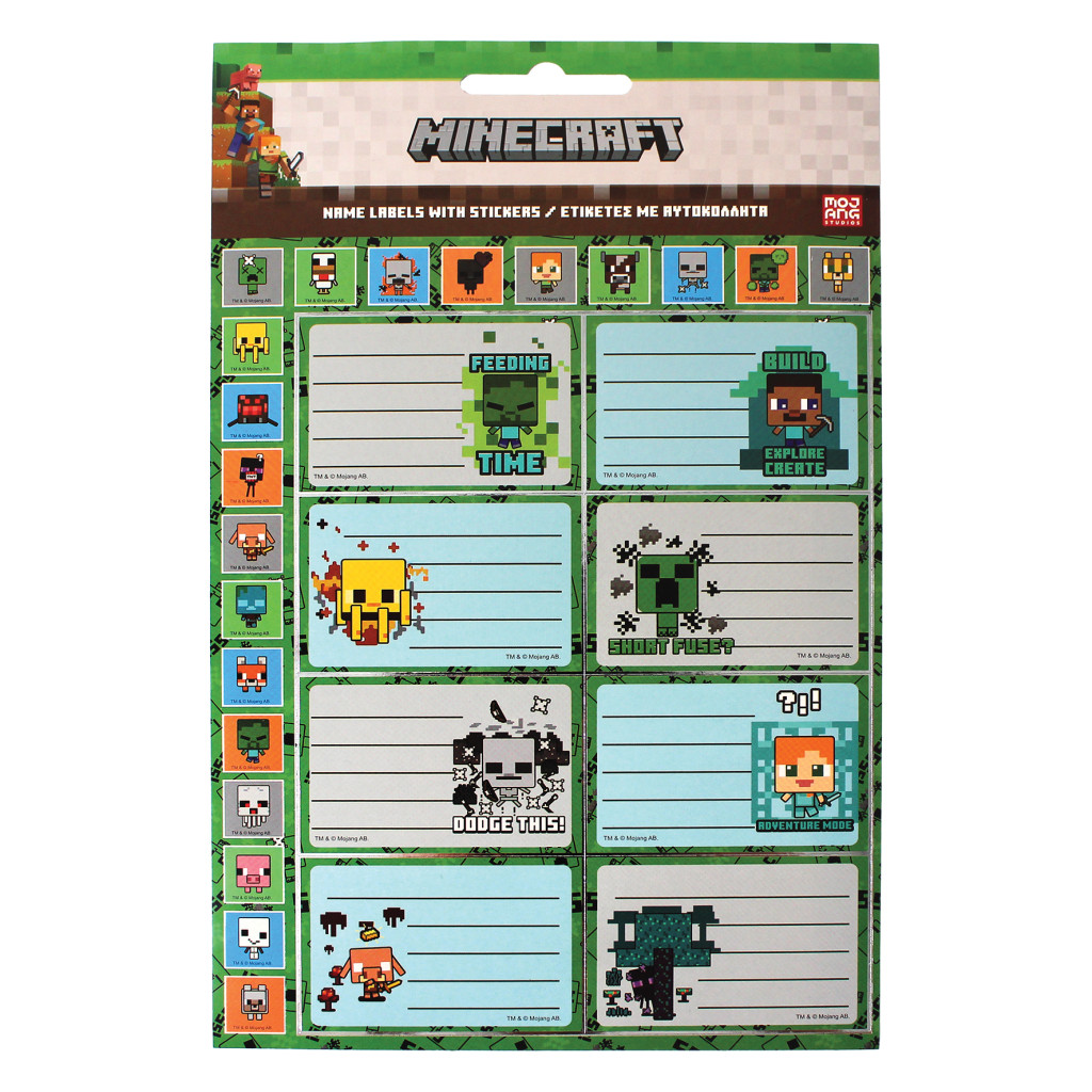 Minecraft Creepers Need Hugs αυτοκόλλητα ετικετών σημειωματάριων σετ 16 τεμαχίων