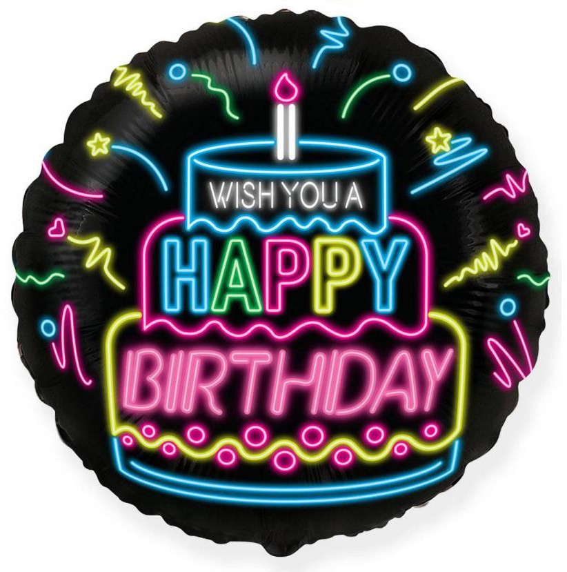 Happy Birthday Neon Happy Birthday Foil Μπαλόνι 46 cm (WP)