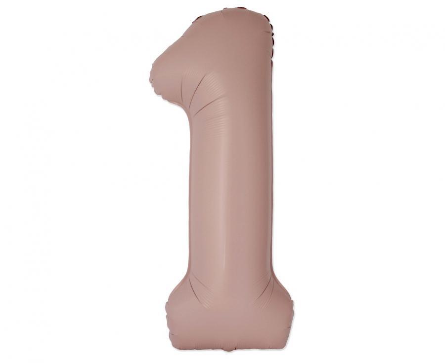 Αριθμός Vintage Matte Pink Αριθμός 1 Foil Μπαλόνι 76 cm (WP)