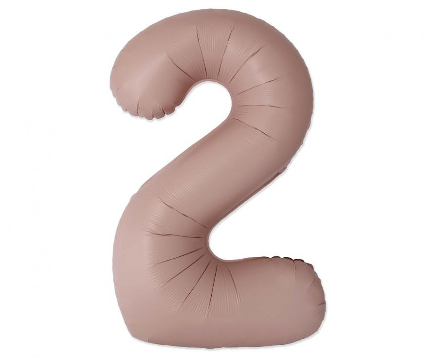 Αριθμός Vintage Matte Pink Αριθμός 2 Foil Μπαλόνι 76 cm (WP)