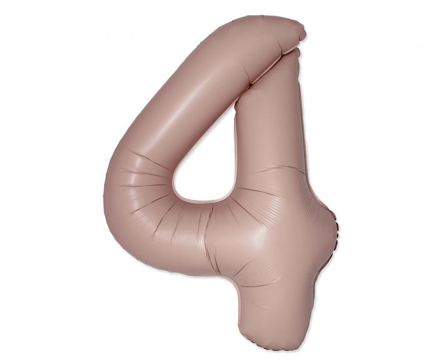 Αριθμός Vintage Matte Pink Αριθμός 4 Foil Μπαλόνι 76 cm (WP)