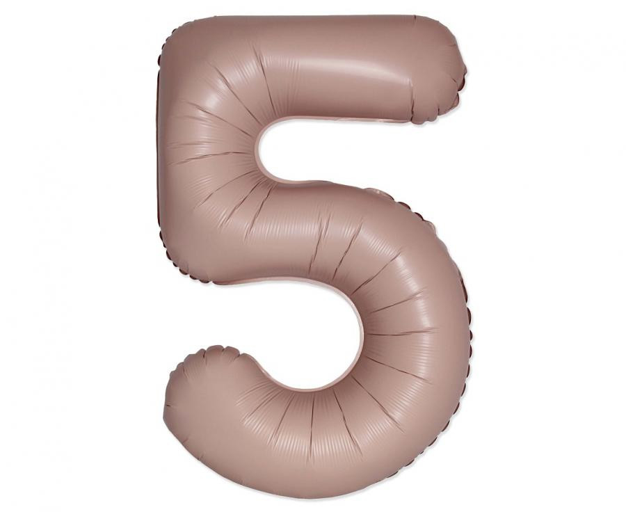 Αριθμός Vintage Matte Pink Αριθμός 5 Foil Μπαλόνι 76 cm (WP)