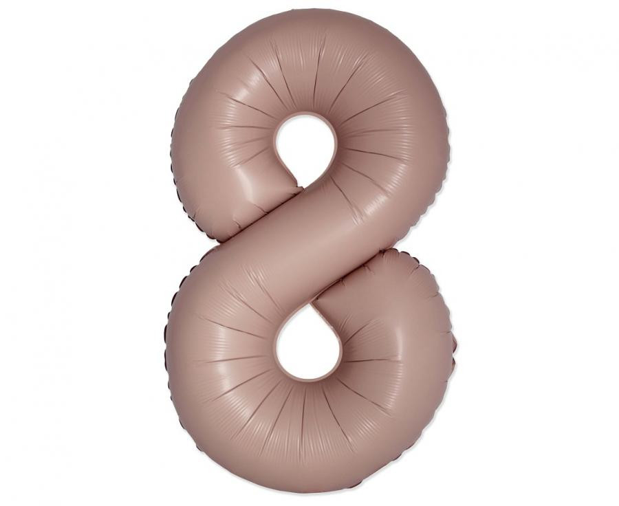Αριθμός Vintage Matte Pink Αριθμός 8 Foil Μπαλόνι 76 cm (WP)