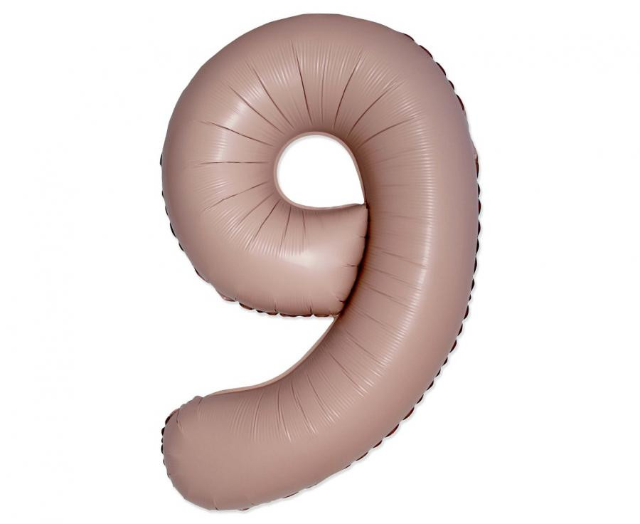 Αριθμός Vintage Matte Pink Αριθμός 9 Foil Μπαλόνι 76 cm (WP)