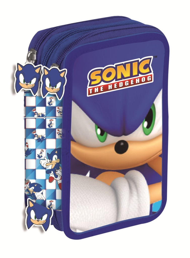 Sonic the Hedgehog Γεμάτη Τριώροφη Παιδική Κασετίνα GIOTTO 41 Τεμαχίων