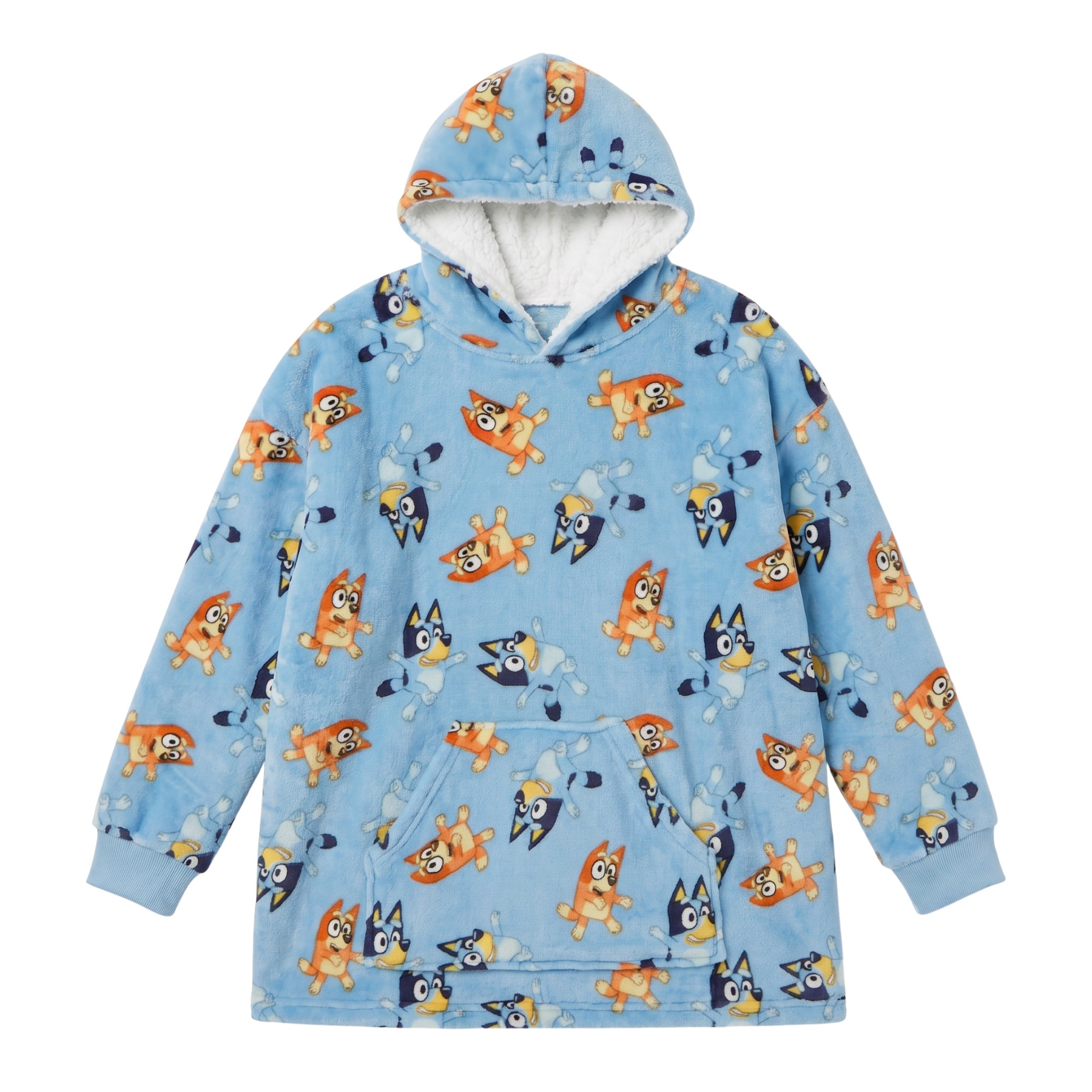 Bluey Hoodie Κουβέρτα με Κουκούλα από Coral Fleece Μπλε 7 έως 14 ετών