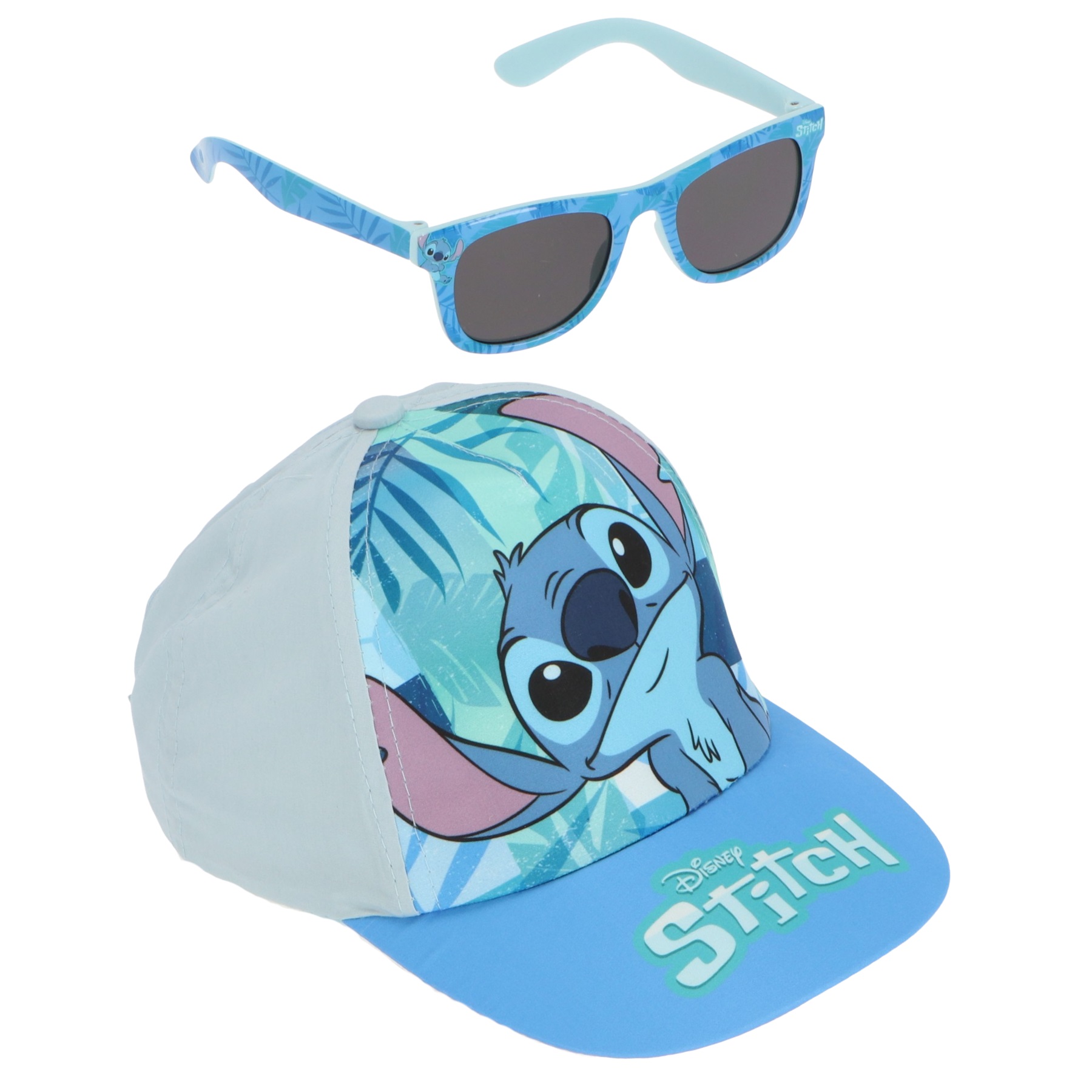 Disney Lilo and Stitch Παιδικό Καπέλο με Γυαλιά Ηλίου Μπλε Βαμβακερό 53 cm