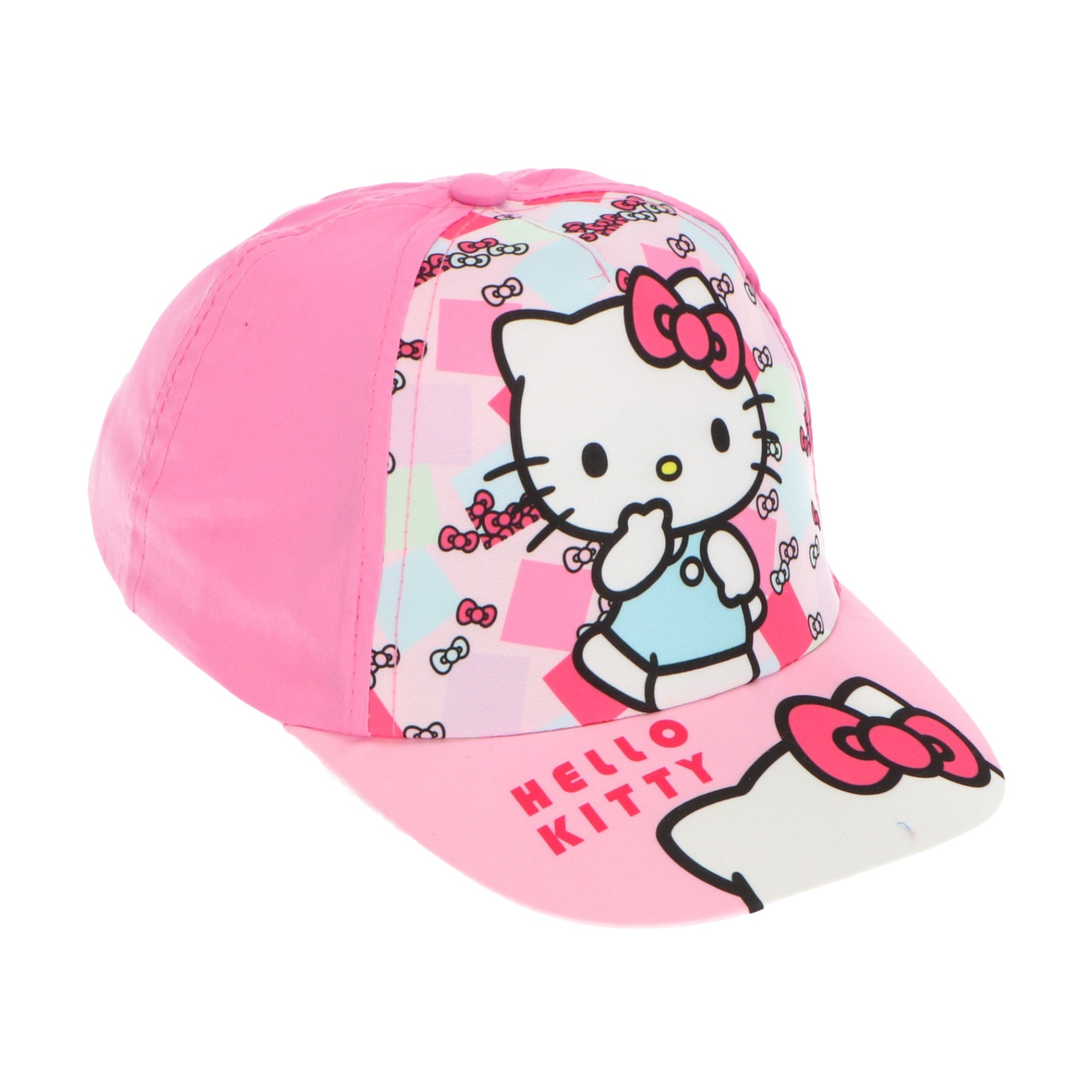 Hello Kitty Παιδικό Καπέλο με Γυαλιά Ηλίου Ροζ Βαμβακερό 53 cm