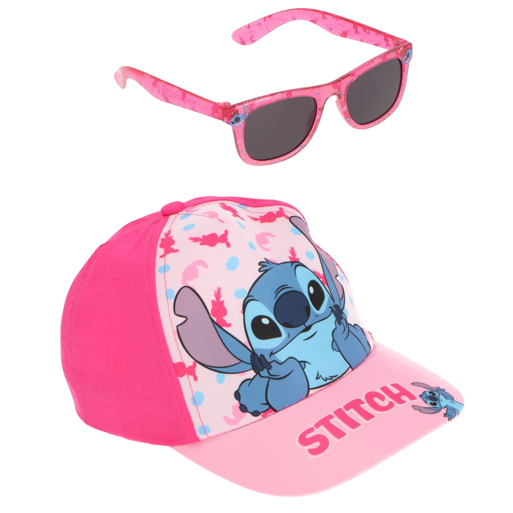 Disney Lilo and Stitch Παιδικό Καπέλο με Γυαλιά Ηλίου Ροζ Βαμβακερό 54 cm