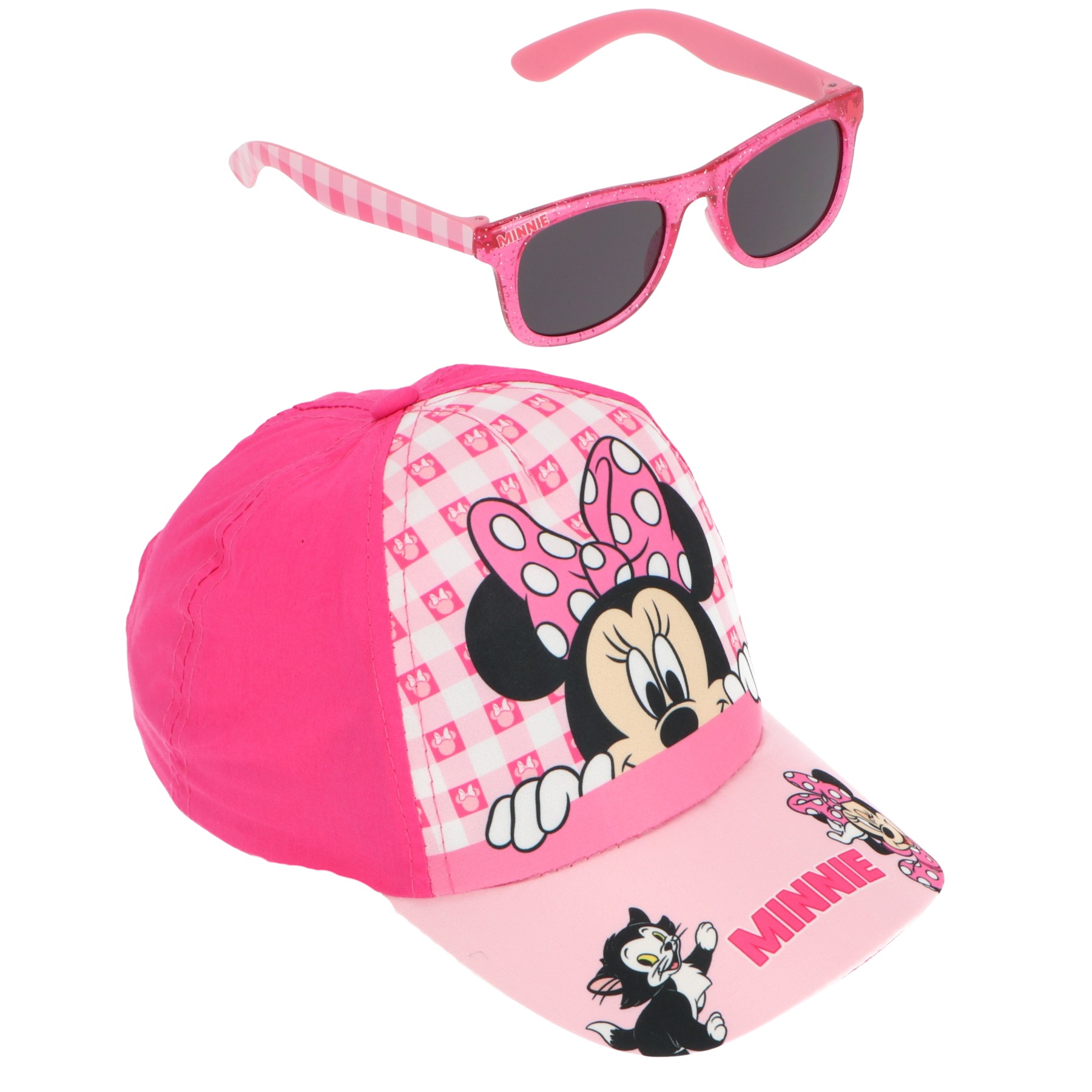 Disney Minnie Mouse Παιδικό Καπέλο με Γυαλιά Ηλίου Ροζ Βαμβακερό 52 cm