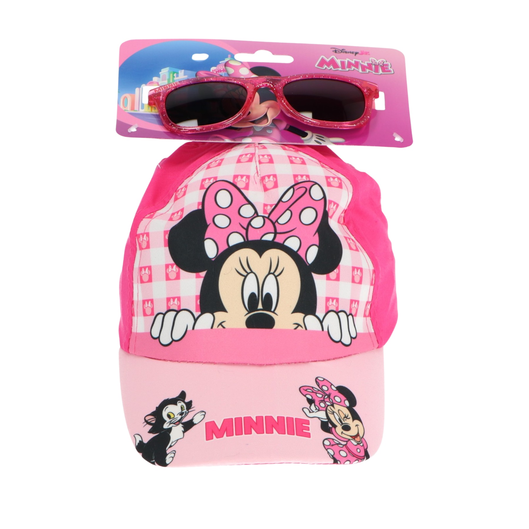 Disney Minnie Mouse Παιδικό Καπέλο με Γυαλιά Ηλίου Ροζ Βαμβακερό 52 cm