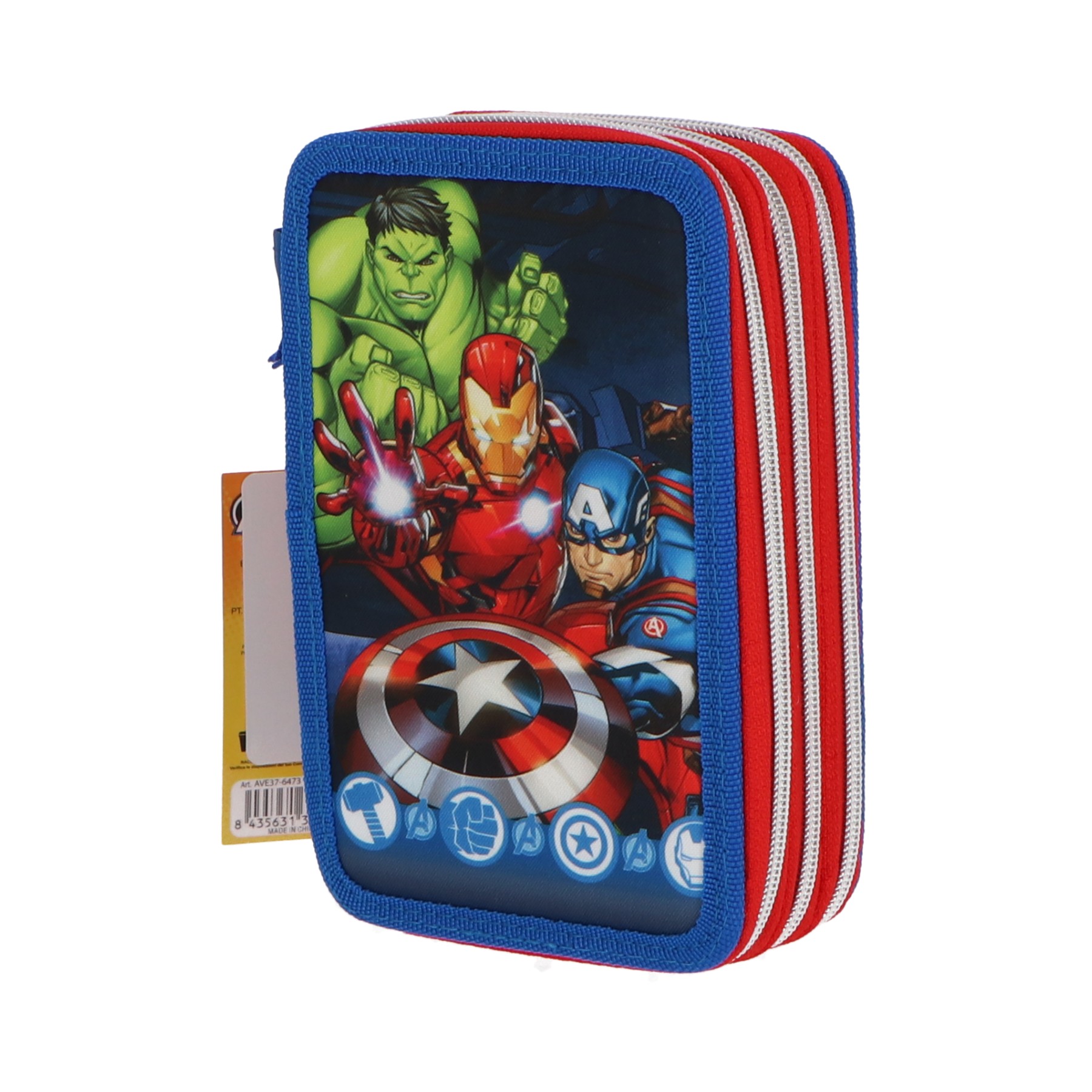Marvel Avengers Γεμάτη Παιδική Κασετίνα 3 Επιπέδων 44 Τεμαχίων Πολύχρωμη 19